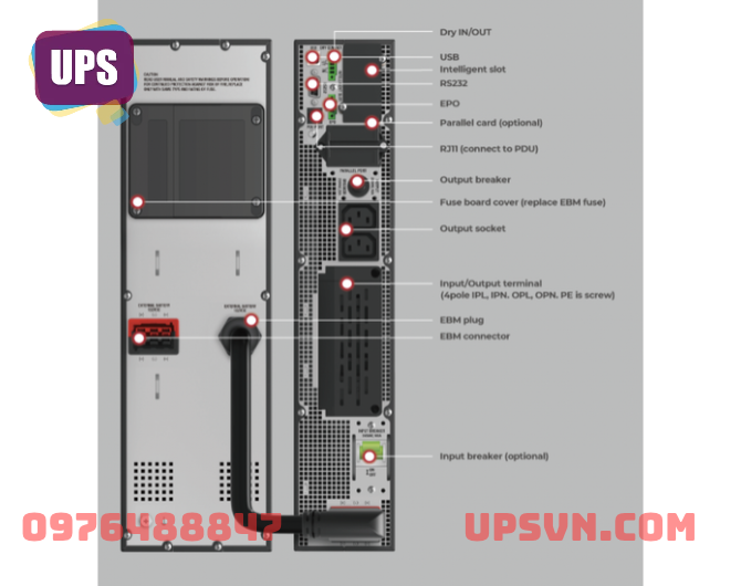 Bộ lưu điện UPS Santak Rack 6KS (6KVA/6KW) - Ảnh 2